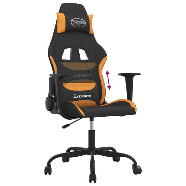 Gamingstol svart och orange tyg