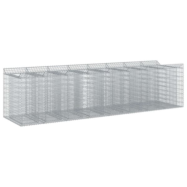 Gabion upphöjd säng 4 pcs Silver