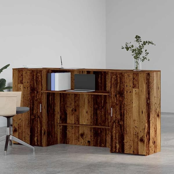 Receptionsdisk grå sonoma 200x50x103,5 cm konstruerat trä