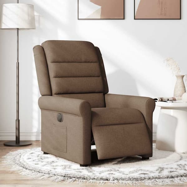 Elektrisk reclinerfåtölj Brun tyg