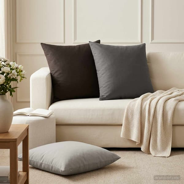 Kudde med kudde HEERLEN 2 st Antracit Polyester