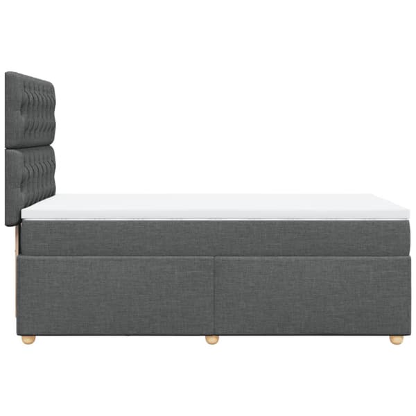 Ramsäng med madrass mörkgrå 80x200 cm tyg