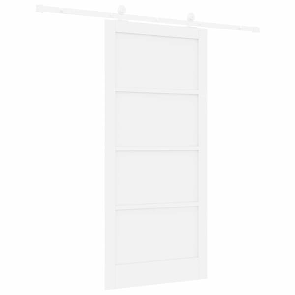 Skjutdörr 93 x 202 cm Konstruerat trä Vit