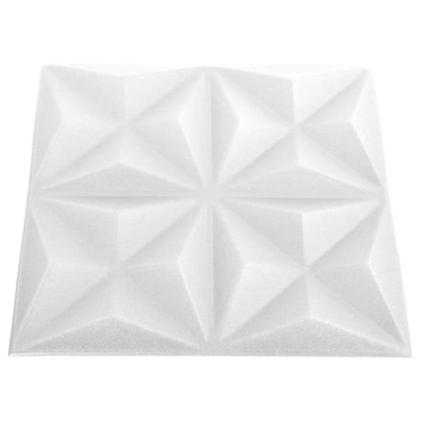 3D Väggpaneler 24 st 50x50 cm origami vit 6 m²