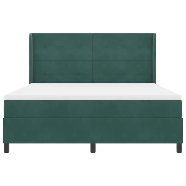 Bäddfjäder med madrass Mörkgrön 180 x 200 cm Sammet