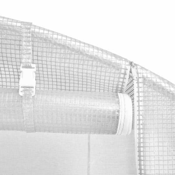 Växthus med stålram vit 96 m² 24x4x2 m
