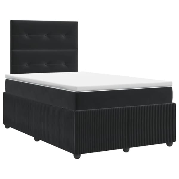 Kontinentalsäng med madrass Svart 120 x 190 cm Sammet