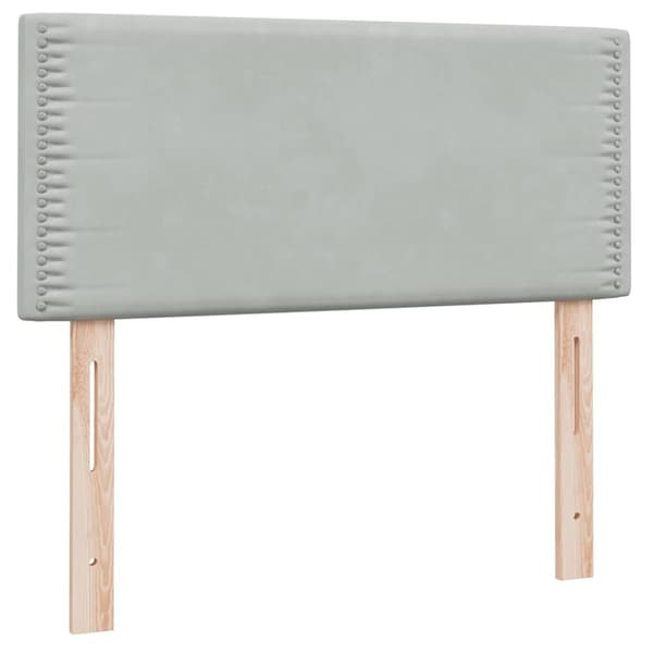 Ramsäng med madrass ljusgrå 80x220 cm sammet