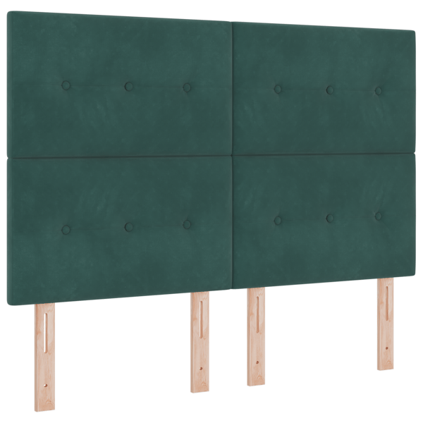 LED Box Säng med madrass Mörkgrön 140 x 200 cm Sammet