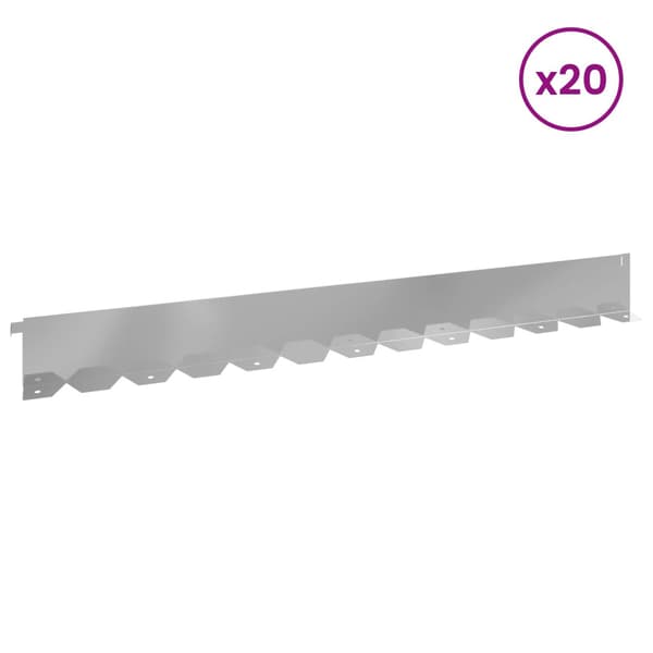 Kant för gräsmatta 20 pcs 102 x 10 x 4 cm Stål Silver