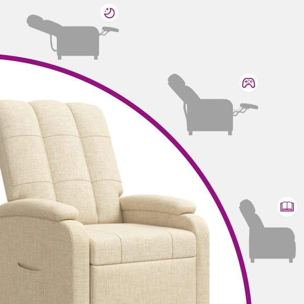 Massagefåtölj Gräddvit Tyg