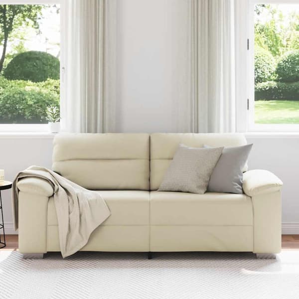2-sitssoffa krämfärgad 180x81x84 cm konstläder