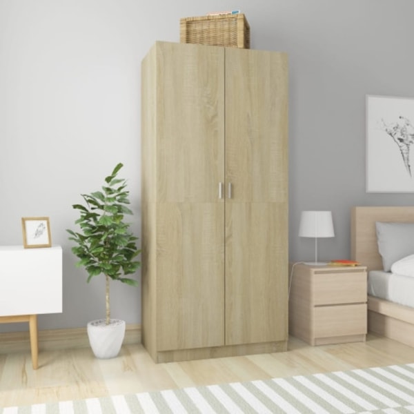 Garderob sonoma-ek 90x52x200 cm konstruerat trä