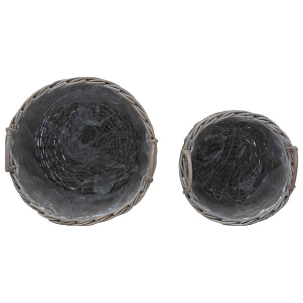 Planteringskorg med lagring 2 pcs Grå Lacak rotting