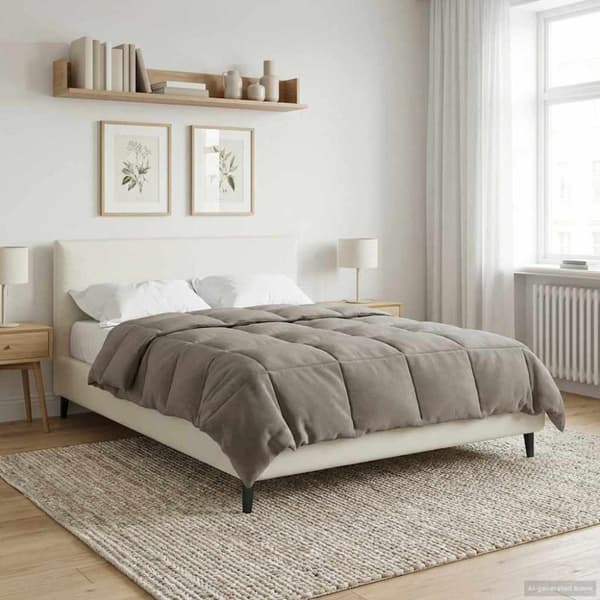 Full Års-Duvet Quiltad Antracit 155 x 200 cm Mikrofiber