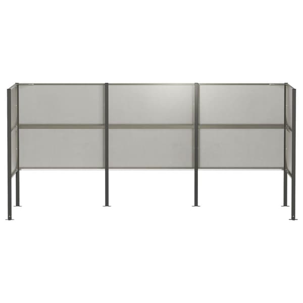 Soptunneskärm 249 x 85 x 113 cm Rostfritt stål Silver