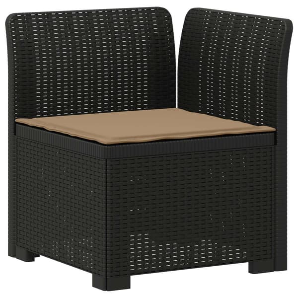 4-sits Trädgårdsoffa med Kuddar Rattan Look PP Antracit