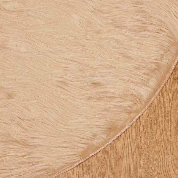 Fuskfäll matta TAFALLA Beige Ø 160 cm Polyester