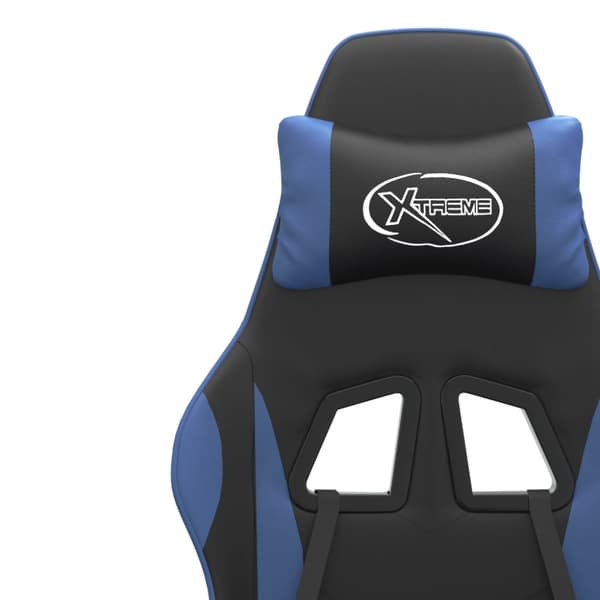 Gamingstol svart och blå konstläder
