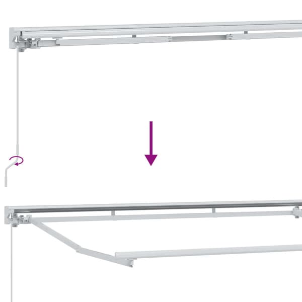 Manuell Utdragbar Markis Vit 4,5 × 3,5 m