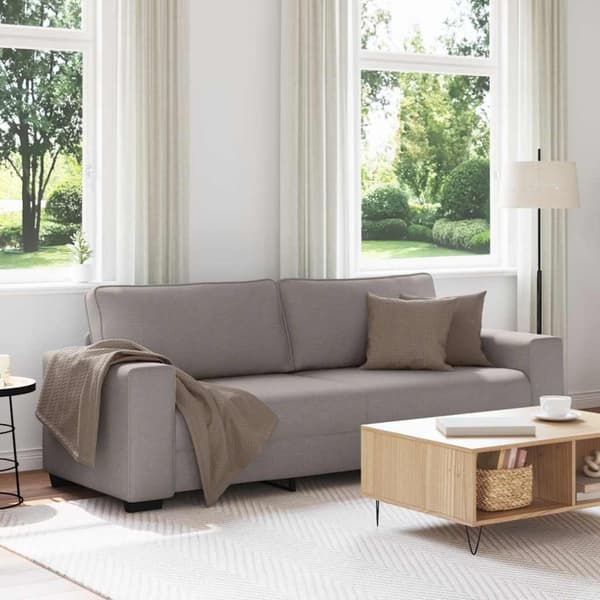 3-sitssoffa taupe 220x77x82 cm tyg