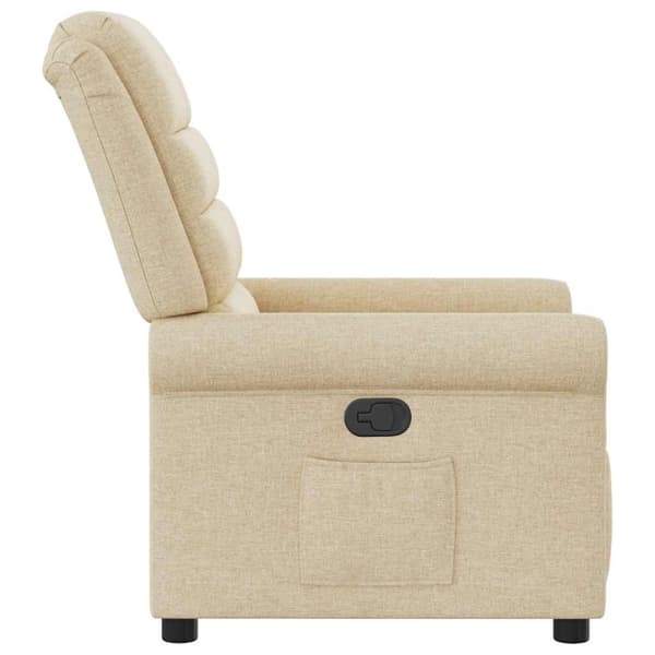 Reclinerfåtölj gräddvit tyg