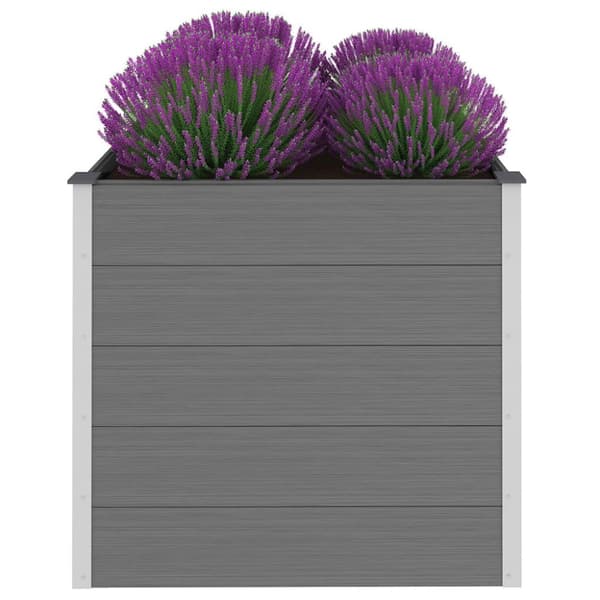 Odlingslåda upphöjd WPC 100x100x91 cm grå