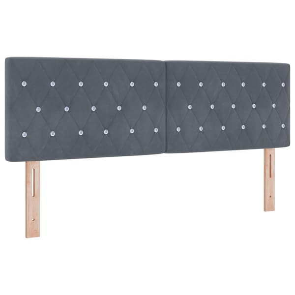Boxspring säng med madrass och LED Mörkgrå 140 x 190 cm Sammet