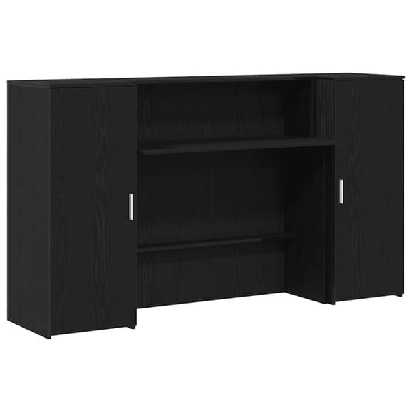 Receptionsdisk svart ek 180x50x103,5 cm konstruerat trä