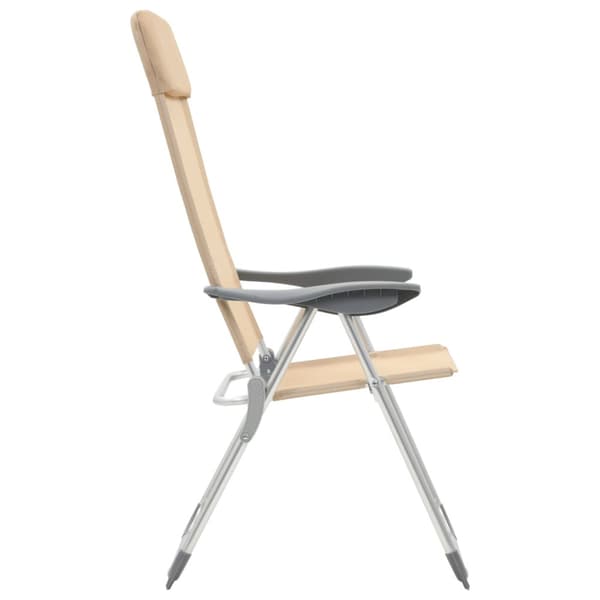 Hopfällbara campingstolar 4 st aluminium gräddvit