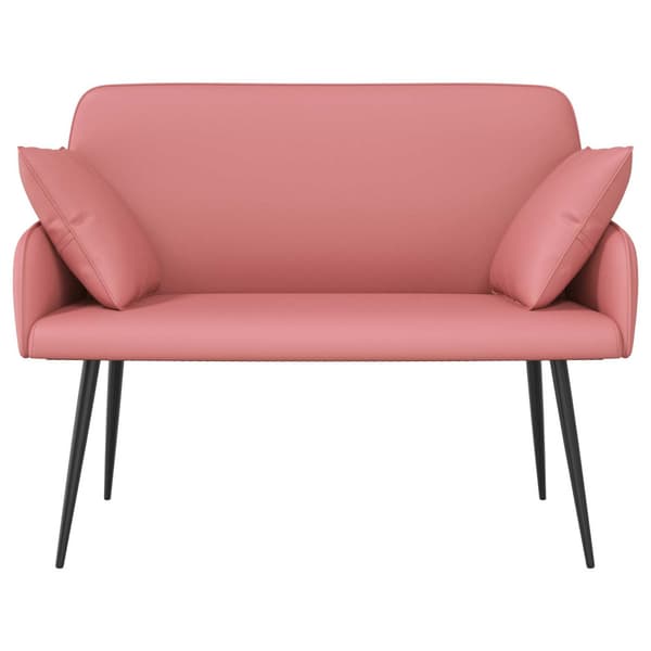 Tvåsitssoffa med metallben 2-sits Rosa Konstläder