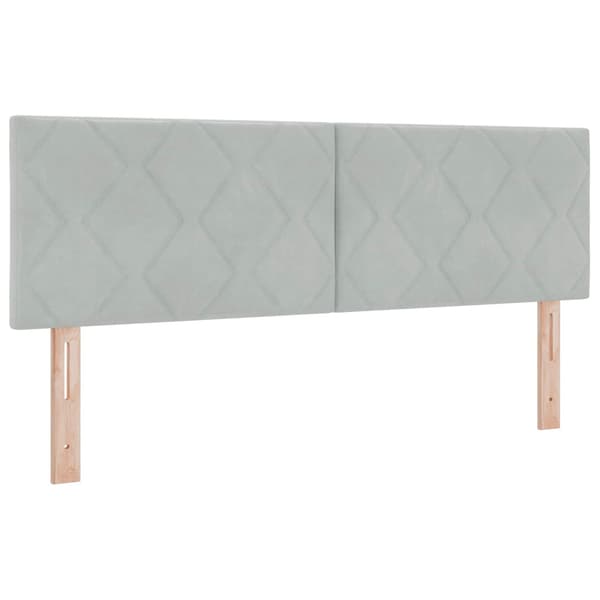 Boxspring säng med madrass och LED Ljusgrå 160 x 200 cm Sammet
