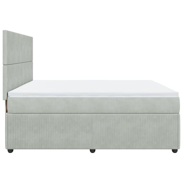 Ramsäng med madrass ljusgrå 200x200 cm sammet