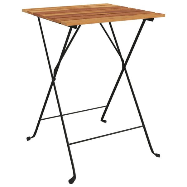 Hopfällbart caféset 3 delar massiv teak och stål