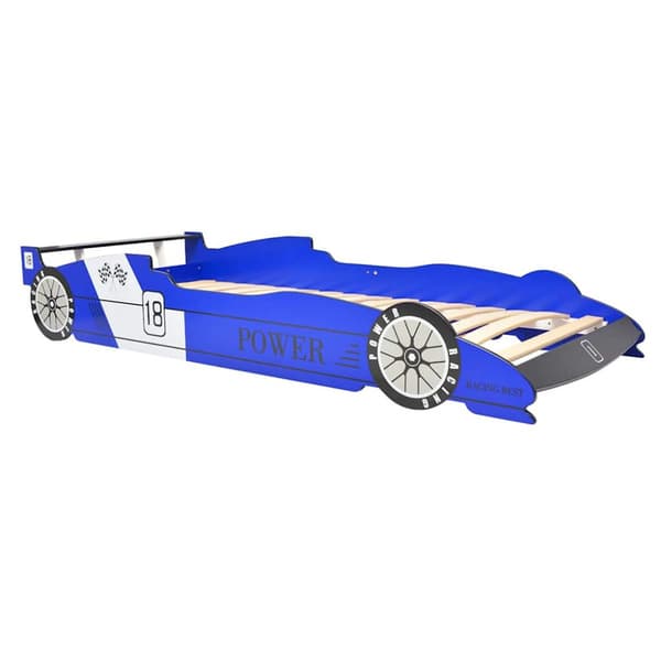 LED Barnsäng racerbil 90x200 cm blå