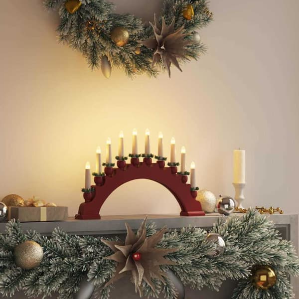 Julbåge med 10 LED-ljus LED-lampor Varmvit 47 x 5 x 29 cm