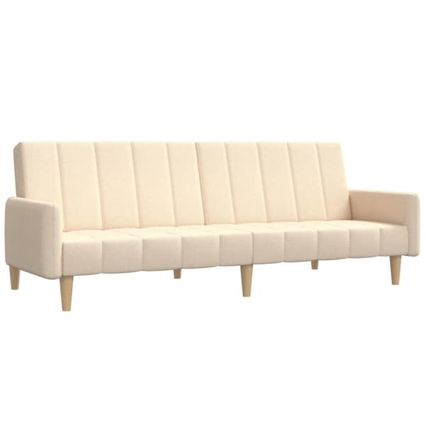 Bäddsoffa 2-sits gräddvit tyg