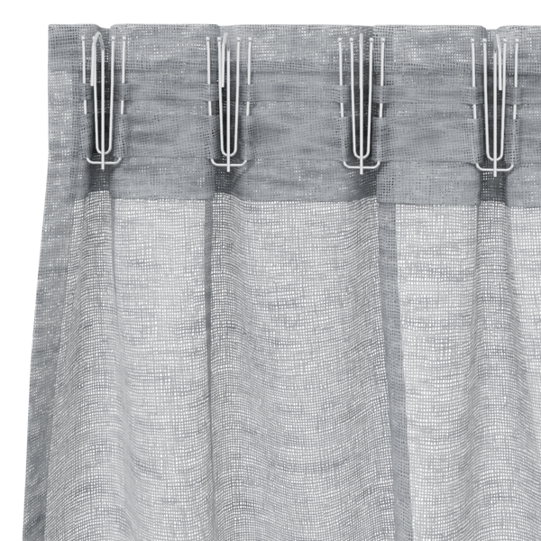 Voile Gardin med gardiner 2 pcs Mörkgrå 245 x 140 cm Polyester