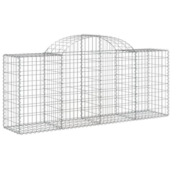 Gabioner bågformade 8 st 200x50x80/100 cm galvaniserat järn