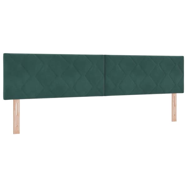 Boxspring säng med madrass och LED Mörkgrön 200 x 200 cm Sammet