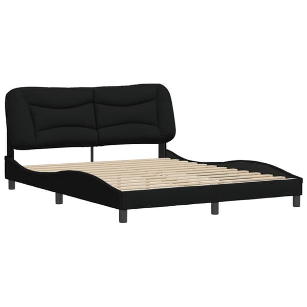 Bed Frame without Mattress "Hvar" Black 160x200 cm Fabric