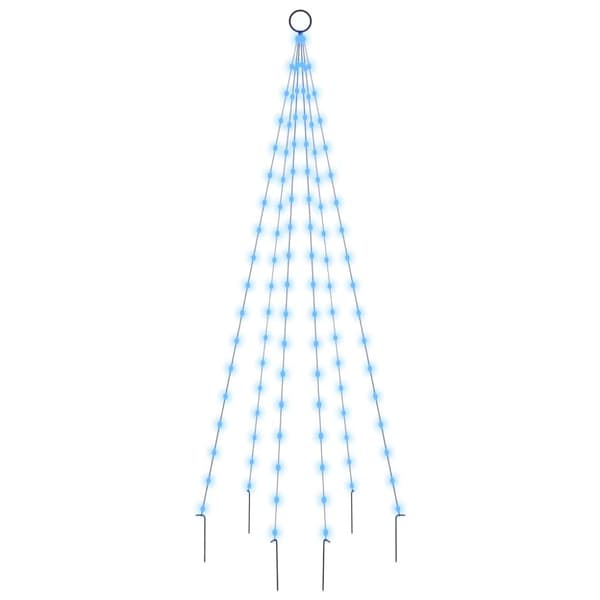 Julgran på flaggstång blå 108 LEDs 180 cm