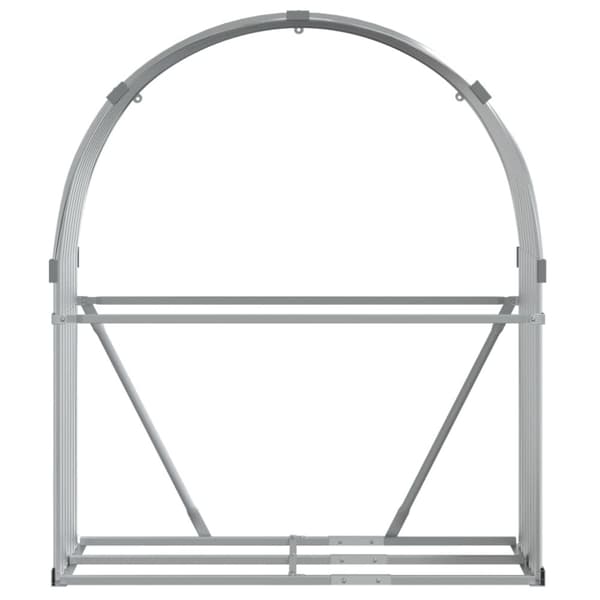 Vedställ silver 120x45x140 cm galvaniserat stål