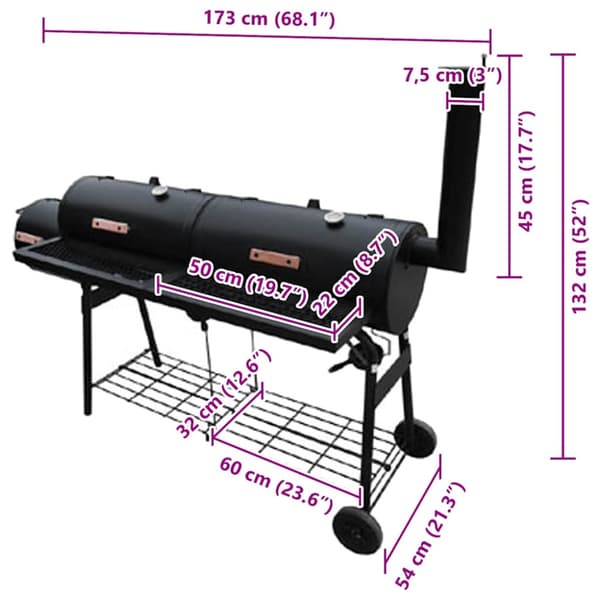 Rökgrill Nevada XL svart