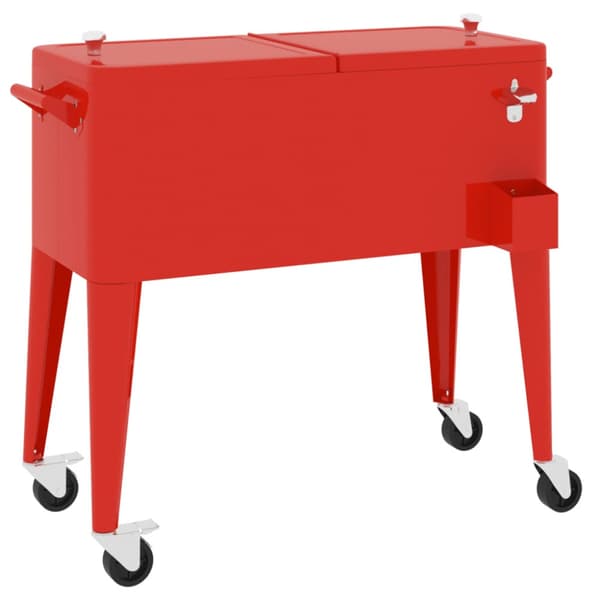 Kylbox med hjul röd 92x43x89 cm