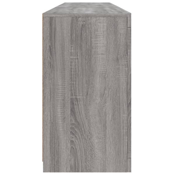 Skänk med LED-belysning grå sonoma 181,5x37x67 cm