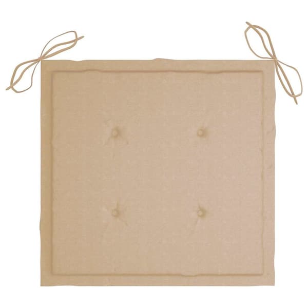 Trädgårdsstolar med beige dynor 8 st massiv teak