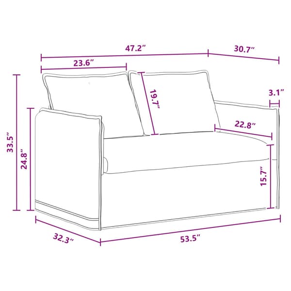 Soffa Mörkgrå 136 x 82 x 85 cm tyg