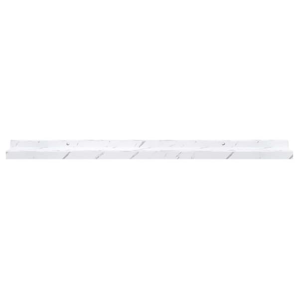 Vägg hylla Väggmonterat 2 pcs Vit marmor 80 x 9 x 3 cm