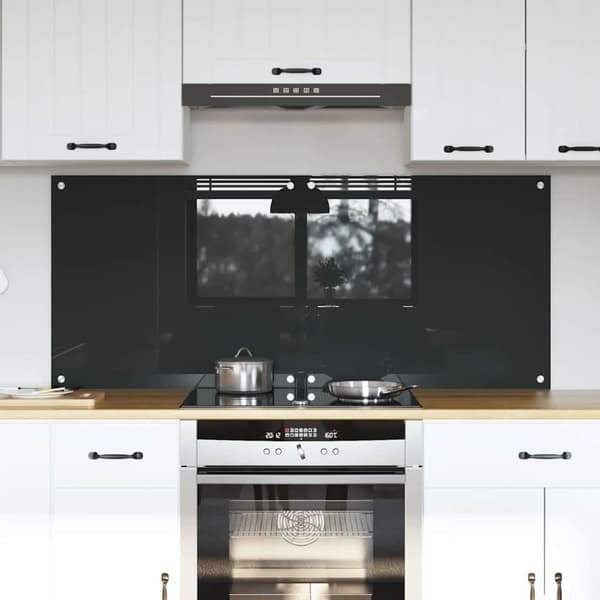 Köksskydd 2 pcs Mörkgrå 70 x 60 cm härdat glas